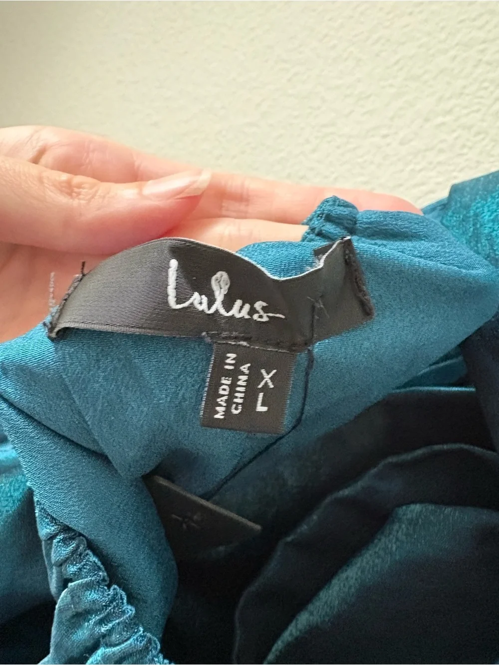 Lulu's Teal Square-Neck Maxi Gown with Back Bow and Pockets - Picture 6 of 6